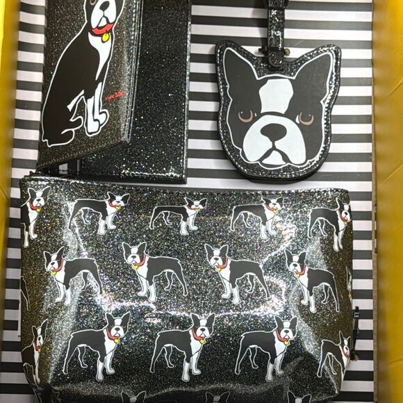 Marc Tetro Boston Terrier tavel Accessory Set - Black and White - Picture 3 of 6